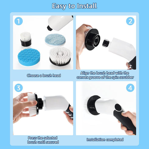 Replaceable Brush Heads Set, 7 Pack for Electric Spin Scrubber,Suitable for Model ANS-8051A/8050&Lz-8052 Power Shower Scrubber for Household Clean...