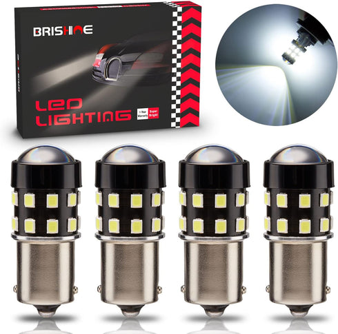 4-Pack 1000 Lumens Super Bright 1156 1073 1141 7506 BA15S LED Bulbs 6000K Xenon White 24-SMD LED Chipsets with Projector for Backup Reverse Lights...