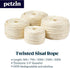 Pelzin Natural Sisal Rope for Cat Scratcher 1/4 Inch by 50 Feet, Cat Tree Rope Twine for Cat Scratching Post Replacement, Cat Tower with Scratch P...