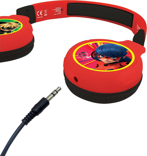 Lexibook, Miraculous Ladybug Cat Noir, 2-in-1 Bluetooth Headphones for Kids - Stereo Wireless Wired, Kids safe, Foldable, Adjustable, HPBT010MI...