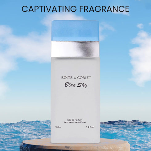 NovoGlow Blue Sky for Women - Aromatic Scents with finest oils for Men and Women - Enchanting Fragrance with Fruity, Floral Scent - 3.4oz Bottle C...