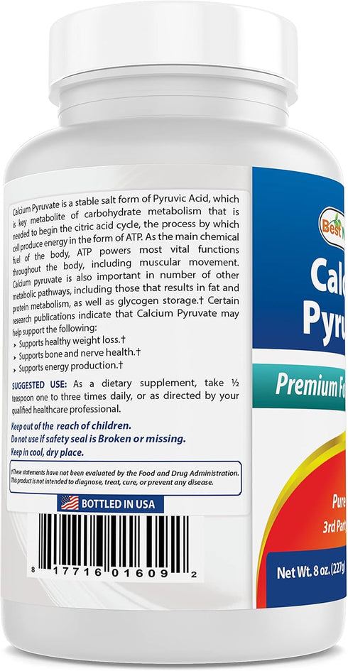Best Naturals Calcium Pyruvate Powder 8 OZ (8 OZ (Pack of 1))...