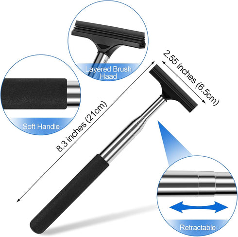 2 Pcs Car Mirror Wiper, 38.6in Handle Car Side Mirror Squeegee, Car Mirror Squeegee, Side Mirror Squeegee, Mini Squeegee for Rainy Foggy Weather...