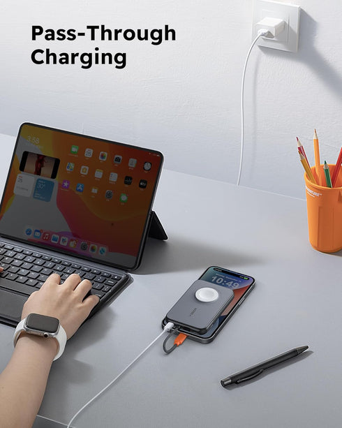 VEGER Portable Charger for iPhone with Built in Cable, 5000mAh Mini Power Bank Battery Pack, PD 20W Fast Charger Travel Essential Compatible with ...