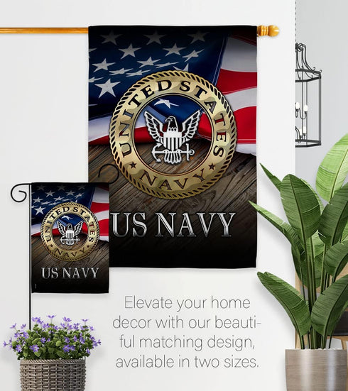 US Navy Military Tapestry Armed Forces Home Decor Memorabilia Banner United State Wall Americana Decorations Remembrance Retire Outdoor Memorial Y...