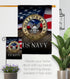 US Navy Military Tapestry Armed Forces Home Decor Memorabilia Banner United State Wall Americana Decorations Remembrance Retire Outdoor Memorial Y...