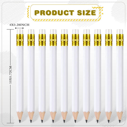 Zonon 72 Pieces 4 Inch Wedding Pencils Half Pencils with Eraser Pre Sharpened Mini, Bridal Shower Pencils Hexagon 2 HB Short Half Pencils for Wedd...
