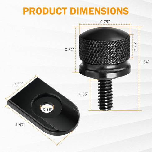 PBYMT Rear Seat Bolt Quick Release Seat Tab Cover Screws Hardware Kit Compatible for Harley Road King Street Electra Glide Dyna Softail 1997-2025...