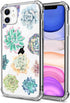 Succulent Clear Case Fit for iPhone 11 Year 2019, Succulent Girls and Women Floral Back Case Cover, Cute Design Transparent Flexible TPU Bumper Sh...