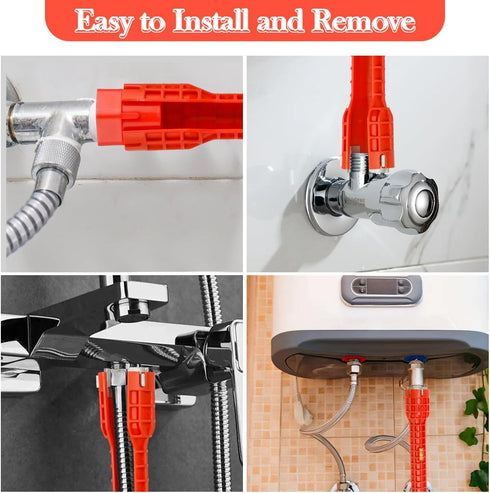 14 in 1 Faucet and Sink Installer,Faucet and Sink Wrench,Multifunctional Sink Wrench,Suitable for Installing Pipes under Bathrooms,Toilets,Kitchen...