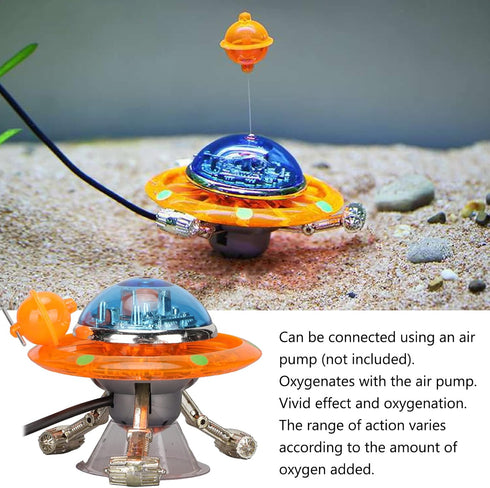 Aquarium Decoration, Suspended UFO Fish Tank Decoration Air Action Ornament for Fish Tank Landscape...