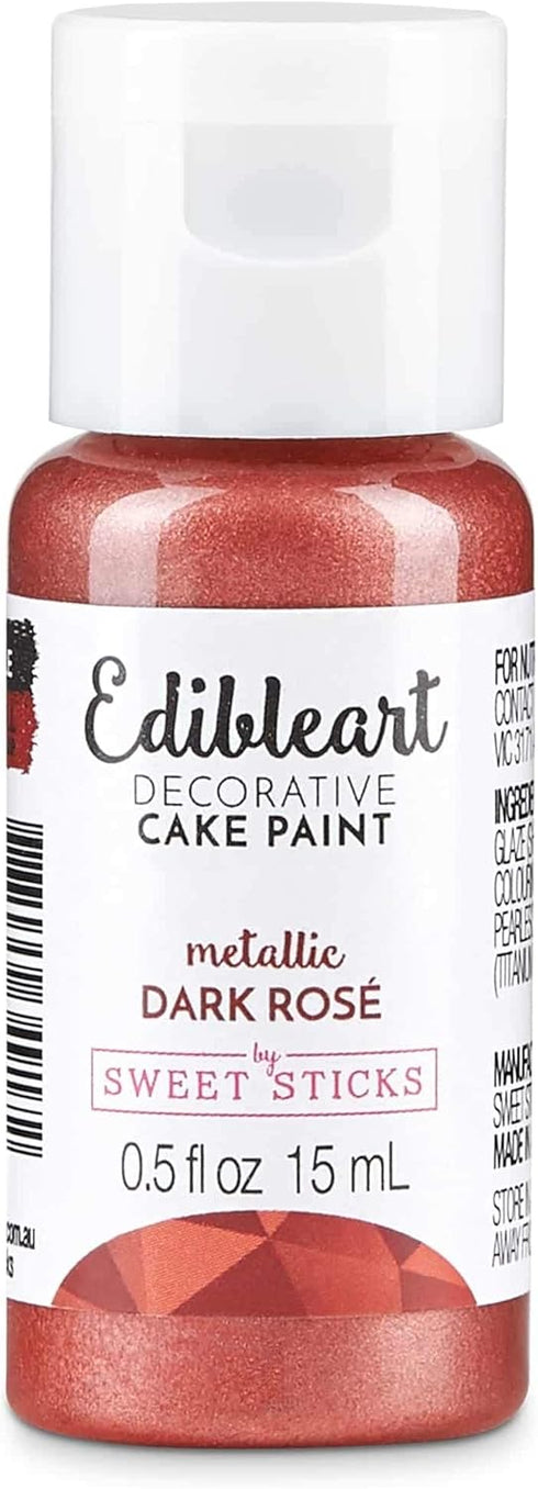 Sweet Sticks Edible Art Decorative Cake Paint 0.5 Ounce (15 Milliliters), Metallic Dark Rose...