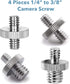 8PCS 1/4 Inch to 3/8 Inch Male Camera Screw Mount Adapter, 1/4 Inch to 1/4 Inch Male Tripod Screw Adapter, and 1/4 Inch Female Thread to 3/8 Inch ...