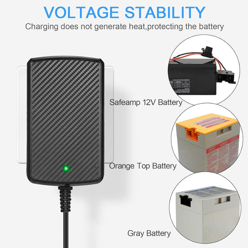 12V Battery Charger for All Power Wheels Gray Battery and Orange Top Battery 12 Volt Charger for Fisher-Price Power Wheels Battery...