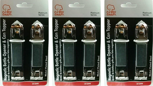 Chef Craft 21599 Bottle Opener/Can Tapper with Magnet (3 Packs of 2)...