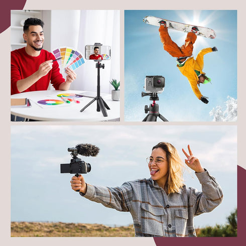 Eicaus Mini Selfie Stick Tripod for iPhone, Small Camera Tripod with Remote and Adapters for Gopro Hero 10 9 8 7 6 5 DJI Osmo Action AKASO, Portab...