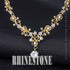 Wedding Necklace Bride Rhinestone Floral Necklace Earring Set Bridal Jewelry Sets Prom Party Teardrop Dangle Necklace and Earring Drop...