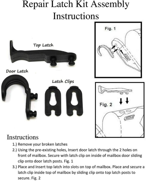 3 Pack Mailbox Plastic Latch Set Repair Kit for Solar Group Mail Box Standard Metal Mailbox Repair...