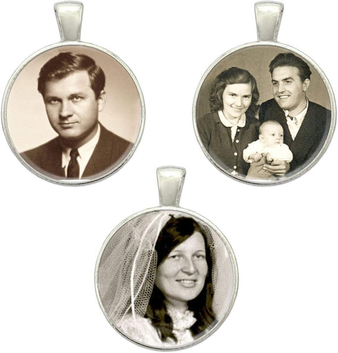 Wedding Bouquet Photo Charms Pack of 3 Silver Bridal Picture Charms for Flowers...