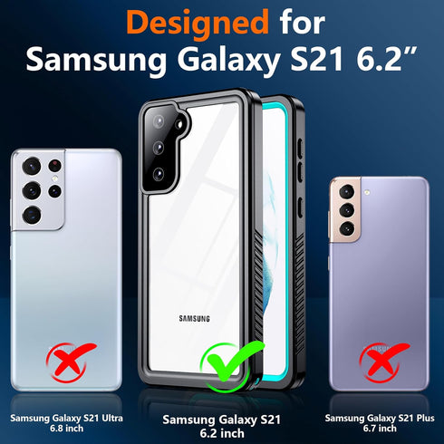 Designed for Samsung Galaxy S21 Case, Waterproof Built-in Screen &Lens Protector, Full Heavy Duty Protection, Military Shockproof, Dustproof, Anti...