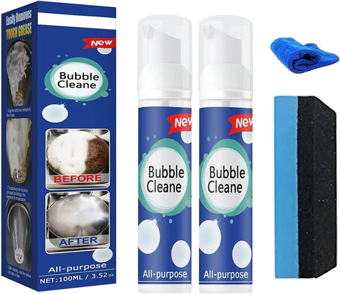 Bubble Cleaner, All Purpose Bubble Cleaner Kitchen Deep Cleaning Spray, All-purpose Rinse-free Cleaning Spray(2PCS*100 ML)...