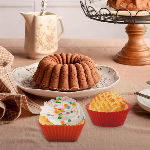 Reusable Silicone Baking Cups of 24 Pack, Square and Round Muffin Baking Liners, Thicken Non-stick Muffin Molds, 4 Colors, BPA-Free...