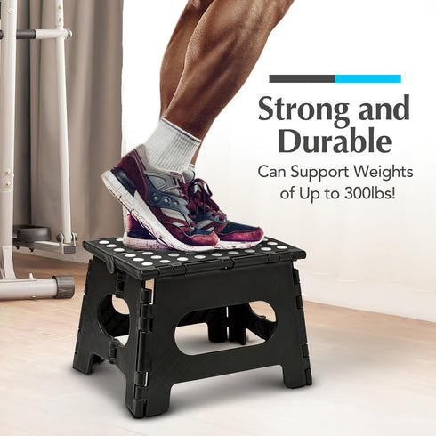 Handy Laundry - Folding Step Stool - Sturdy Enough Collapsible Stool to Support Adults and Safe Enough for Kids - Opens Easy with One Flip - Great...