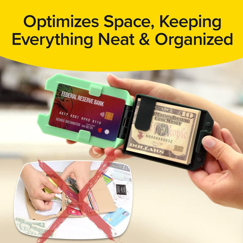 Ultra-Thin RFID-Blocking Wallet, AS-SEEN-ON-TV, ID Theft Protection, Easy to Carry, Reach Cards & Cash with a Touch of a Button, Aluminum Outer Sh...