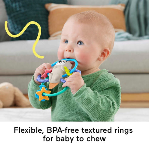 Fisher Price Baby Toys Twist & Teethe Otter 2-In-1 Rattle and Bpa-Free Teether with Textured Rings for Infant Fine Motor Play...