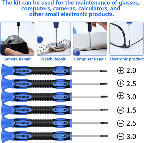 Eyeglass Repair Kits, Kingsdun Eye Glasses Repairing Kit with Precision Screwdriver Set & 1200PCS Screws, Curved Tweezers for Eyeglass, Sunglasses...
