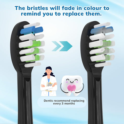 6 Pack Replacement Replacement Brush Heads for Waterpik Sonic Fusion Flossing Toothbrush Compatible with Sonic Fusion SF01/SF02 and Sonic Fusion 2...