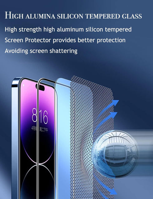 Privacy Screen Protector for iPhone 14 & iPhone 13 & iPhone 13 Pro,Airbag frame Drop Protection, Anti Spy Private Full Coverage, Shockproof Anti-S...