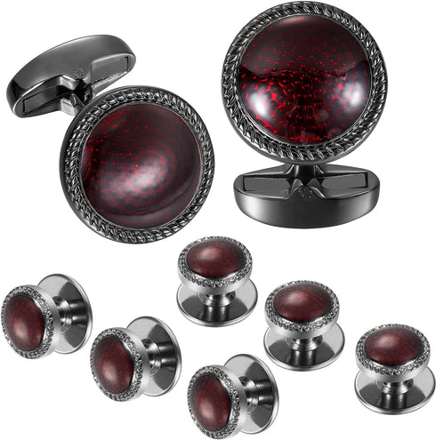 Mens Cufflinks and Tuxedo Studs Set in Gift Box, Easy to Wear, Gifts or Jewelry for Men, Wedding Accessories, Designed by HAWSON....