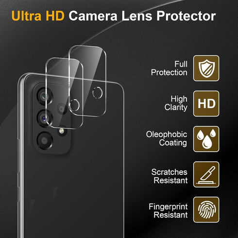 3 Pack Privacy Screen Protector for Samsung Galaxy A53 With 3 Pack Camera Lens Protector, Anti Spy Tempered Glass 9H Hardness, Black Protector Ant...