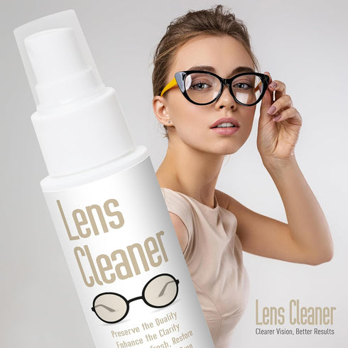 Eyeglass Cleaner Spray with Microfiber Cloth Kit, Lens Cleaner for Eyeglasses, Sunglasses, Camera Lenses & Electronic Screens, Gentle, Odor-Free, ...