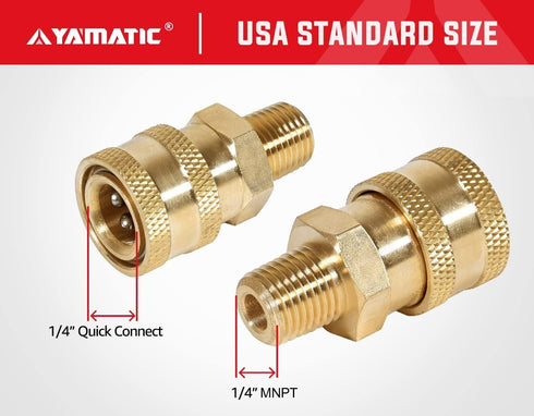 YAMATIC Pressure Washer Fitting, 1/4" Male Npt To 1/4" Socket, 1/4 inch Quick Connect Coupler, 5000 PSI Pressure Washer Coupler 1Pcs...