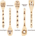 5Pcs Mother's Day Wooden Spoons Utensils Set, Non-Stick Cooking Utensils Carve Burned Bamboo Spoons Spatula Kitchen Cookware Gadget Decor Kit Moth...