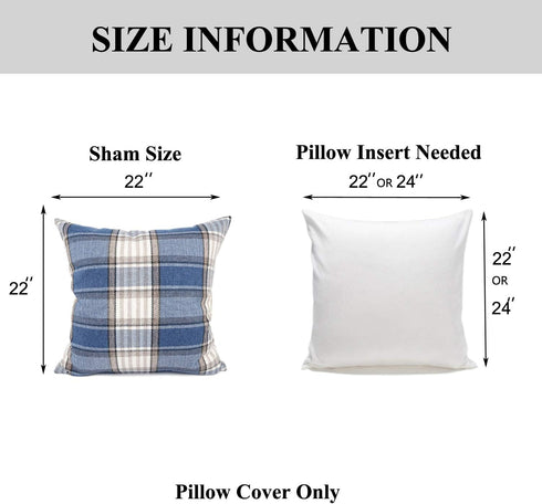 YOUR SMILE Set of 2 Retro Farmhouse Outdoor/Indoor Buffalo Tartan Chequer Stripe Plaid Cotton Linen Decorative Throw Pillow Case Cushion Cover Pil...