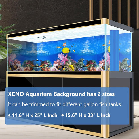 Aquarium Background Poster Water Plants 3D Coral Fish Tank Background Picture Double Sides Fish Tank Stickers 10 20 Gallon Tank 16"x 33"...