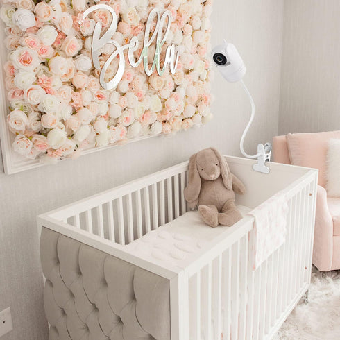 Flexible Clip Mount for Vtech VM901 and VM919HD, Gooseneck Baby Monitor Holder for Crib Without Tools or Wall Damage - White...