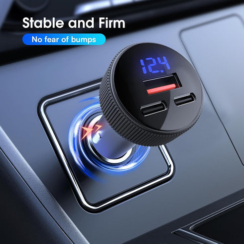 USB C Car Charger, GemCoo 108W Cigarette Lighter USB Charger LED Indicator Type C Charger Dual PD45W & QC3.0 Super Fast Charging, Compatible with ...