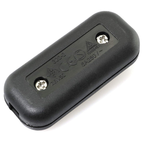 E-outstanding Inline Cord Switch On/Off Black Button Feed Cord Switch for Table Lamp Desk Light Bed Lamp 6A 250V...