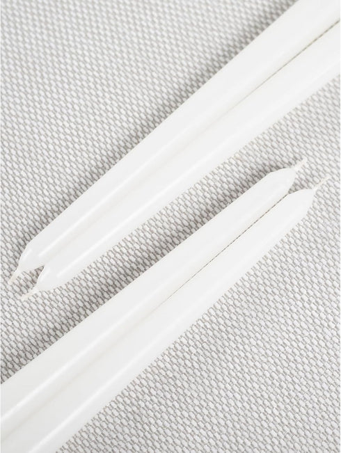 CANDWAX White Taper Candles 12 inch Dripless - Set of 4 Tapered Candles Ideal as Dinner Candles - Smokeless and Unscented Taper Candles Long Burni...