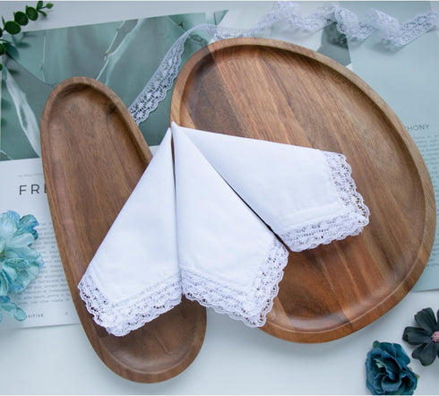 COCOUSM Womens Handkerchiefs White Cottom Crochet Lace Bridal Wedding Hankies 6 Pieces...