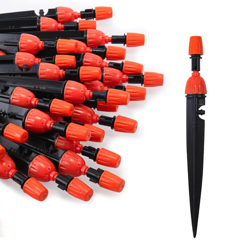 25-Pack Micro Spray Drip Irrigation Emitters - Adjustable 360-Degree Water Flow, Ideal for 1/4" Irrigation Hose, Dripping and spraying in one for ...