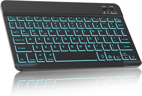 Keyboard for iPad (9",9.7",10.1",10.2",10.5",10.9",11") Tablets, Samsung Galaxy Tablet (10.4, 10.5, 10.9, 11 inch) - 7 Colors Backlit, Bluetooth W...