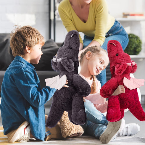 Black Dragon Plush 19" Giant Cute Dragon Stuffed Animal Kawaii Dragon Plushie Hugging Stuffy Plush Toys Birthday for Kids Babies Bedroom Decor 0.6...