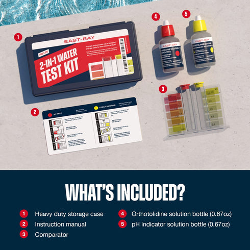 2-in-1 Water Test Kit for Swimming Pools & Spas | Water Chemical Test Kit for pH and Free Chlorine...