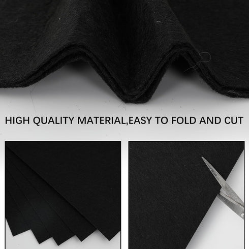 Whaline 40Pcs Black Felt Fabric Sheets Soft Thick Craft Felt Pack for DIY Crafts Sewing Patchwork Art Projects, 6 x 6 Inch...