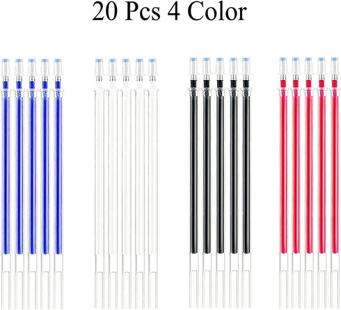 Heat Erasable Pens ?4 Pieces Fabric Marking Pens with 20 Refills for Quilting Sewing, Dressmaking, Fabrics, Tailors Sewing Fabrics,Tailor's Chalk ...